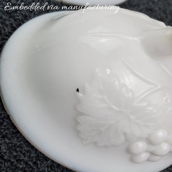 Westmoreland Milk Glass Creamer and Sugar Set Lidded Vintage “Cherry & Grape” - Picture 9 of 13